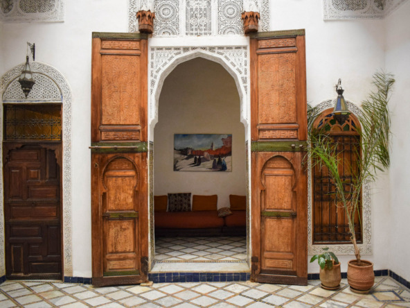 Exceptional wood work in restored traditional house, Fez Real Estate